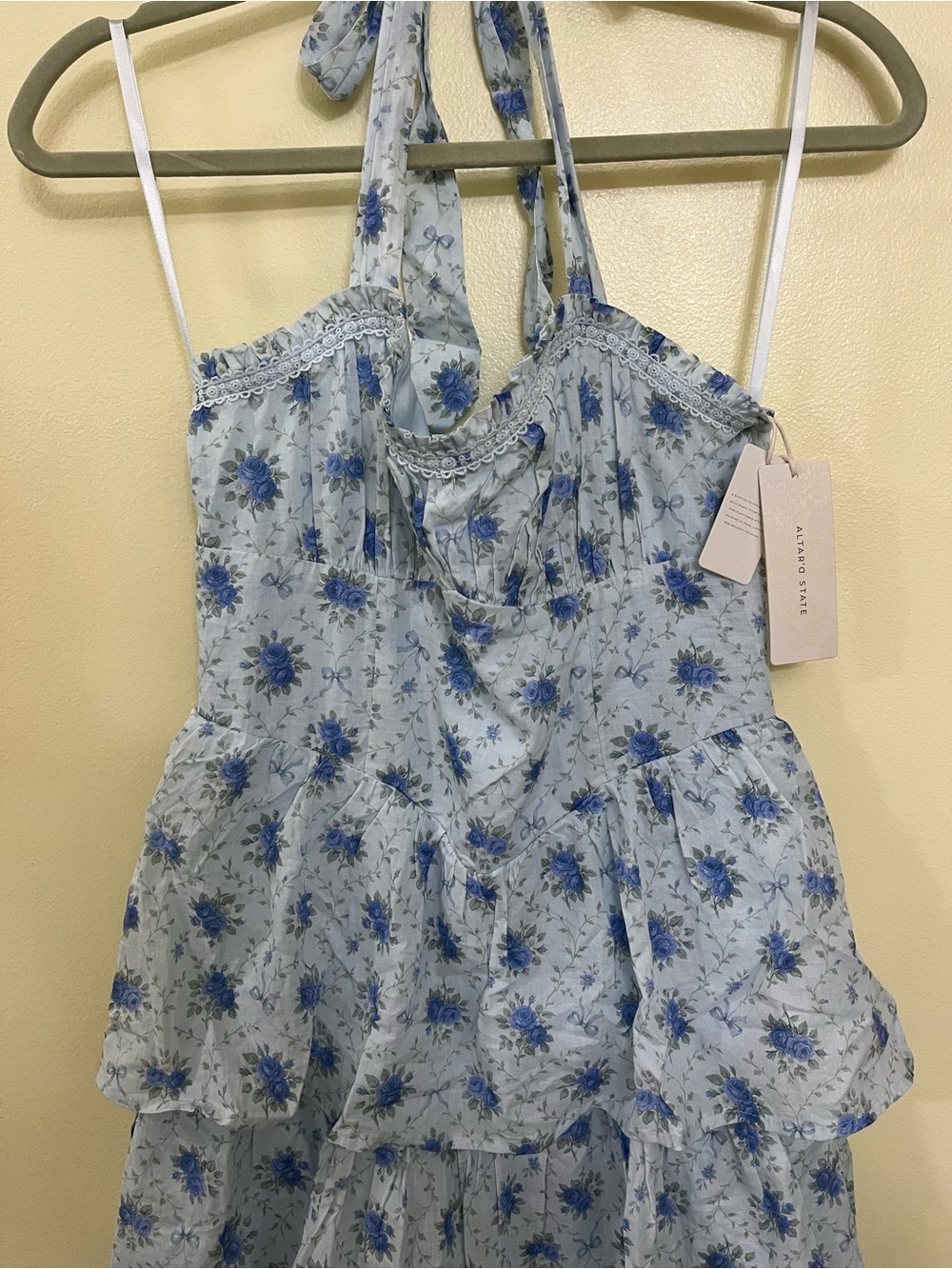 NEW Altar’d State Light Blue Solene Floral Maxi Dress Size S and M Available NWT - Picture 4 of 11
